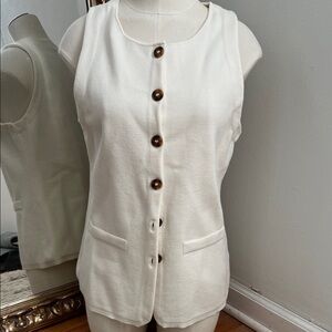 H&M Cream Button Front Vest